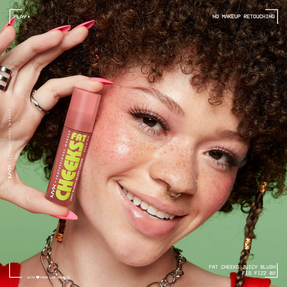 NYX Fat Cheeks Colorete Líquido Hidratante 02-Fig Fizz, 8 ml
