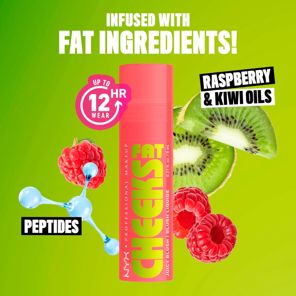 NYX Fat Cheeks Colorete Líquido Hidratante 02-Fig Fizz, 8 ml