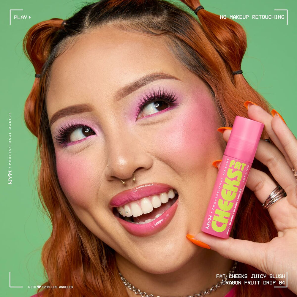 NYX Fat Cheeks Colorete Líquido Hidratante 04-Dragon Fruit Drip, 8 ml