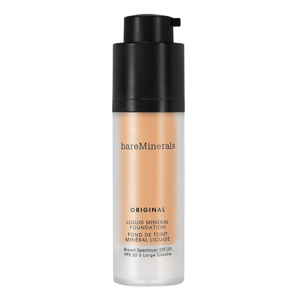 BareMinerals Original Liquid Mineral Luminous – Liquid Foundation for Women, 20, Golden Tan, SPF 20, 30 ml