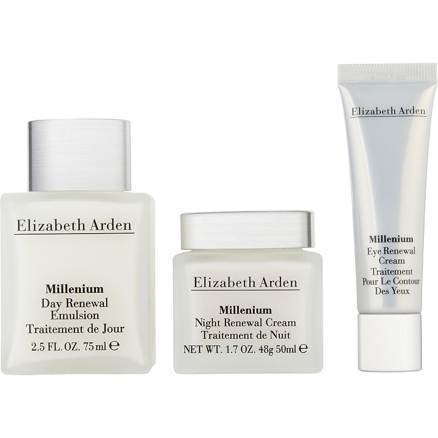Elizabeth Arden Millenium Set: Day Renewal Emulsion 75ml + Night Cream 50ml Eye 15ml --3pcs