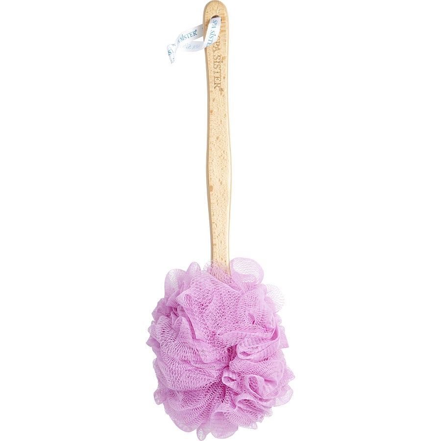 Spa Accessories Net Sponge Stick (Beech Wood) - Pink