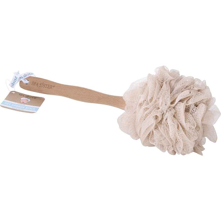 Spa Accessories Net Sponge Stick (Beech Wood) - Beige