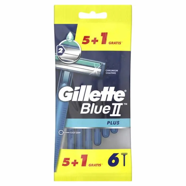 Gillette Blue II Plus Unisex, 6 Units