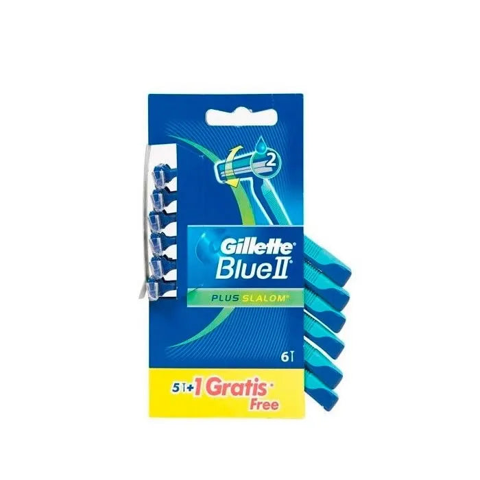 Gillette Blue II Plus Slalom Unisex, 6 Units