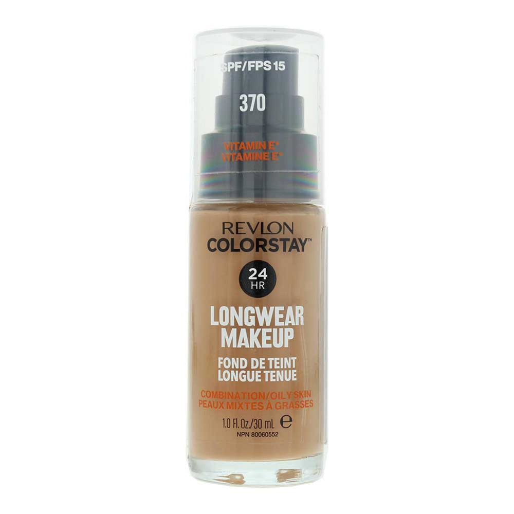 Revlon ColorStay 24h Matte – Liquid Foundation for Women, 370, Natural Tan, SPF15, 30 ml