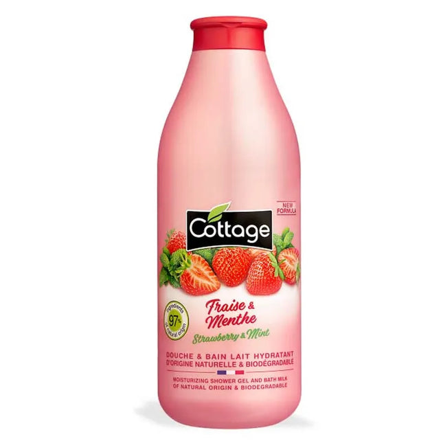 Cottage Moisturizing Shower Milk Strawberry & Mint Unisex, 750 ml