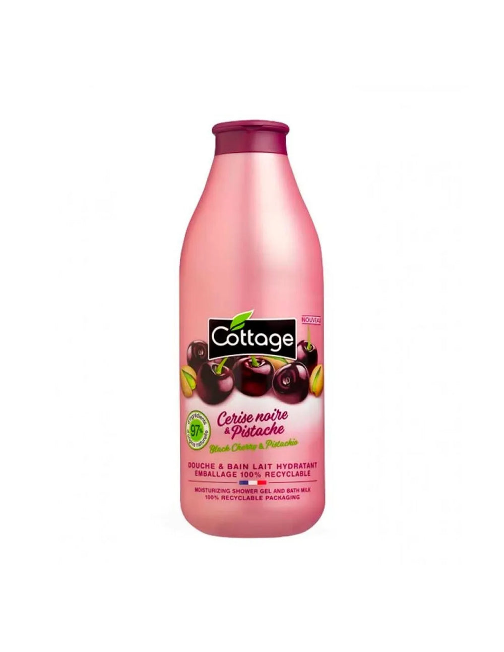 Cottage Hidratante – Gel De Ducha Cremoso Cereza Negra y Pistacho Unisex, 750 ml
