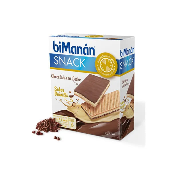 Bimanán Sustitutive Milk Chocolate Snack with Vanilla-Filled, 120 g