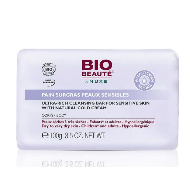 NUXE Bio Beauté Ultra Rich Cleansing Bar Sensitive Skin Unisex, 100 g