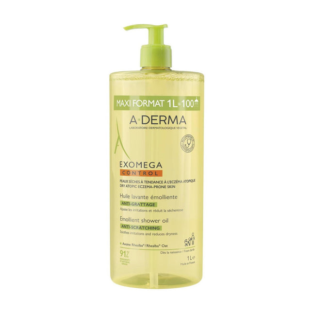 A-Derma Exomega Control Fragrance Emollient – Shower Oil Unisex, Body, For Dry Skin, 1000 ml