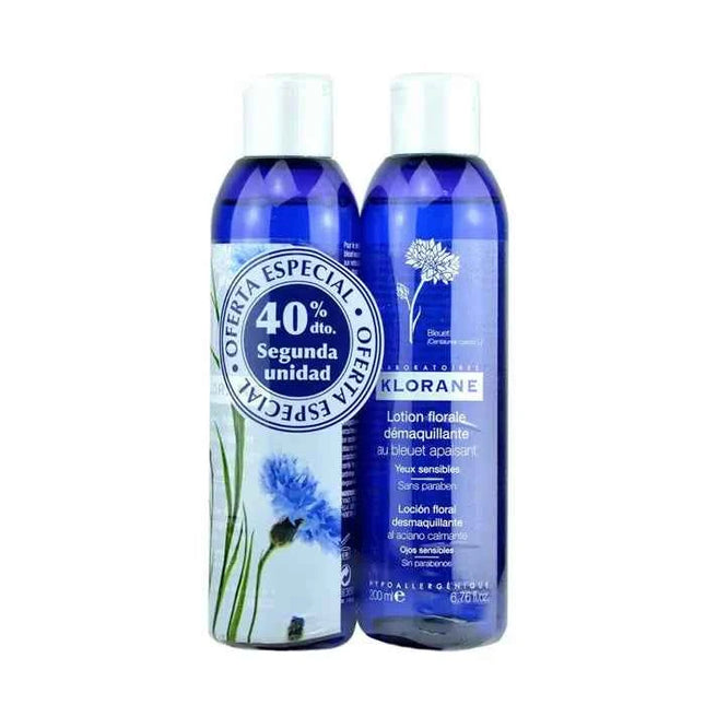 Klorane Cornflower Sensitive Eye Make-up Remover 2x200 ml Unisex, Set 2 Pieces
