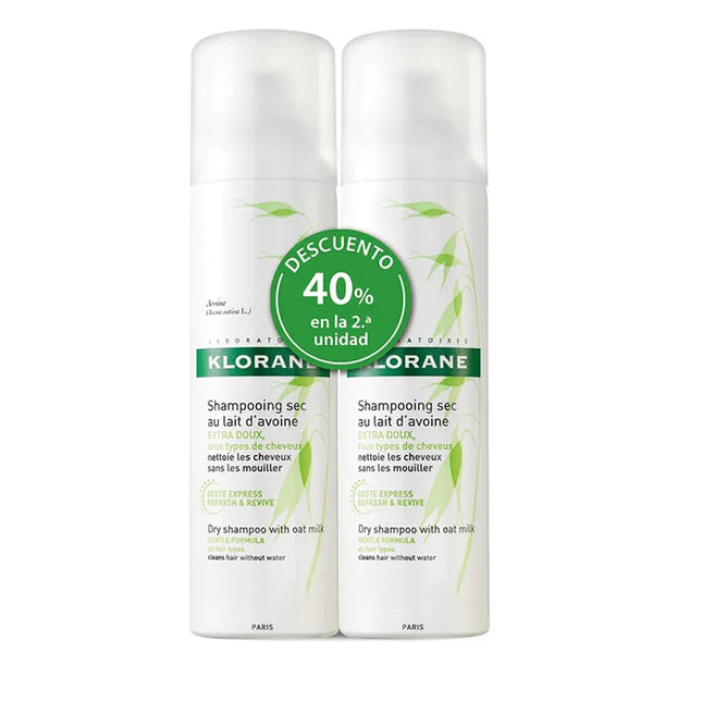 Klorane Ultra Gentle Dry – Shampoo Oat Extract Unisex, 2x150 ml