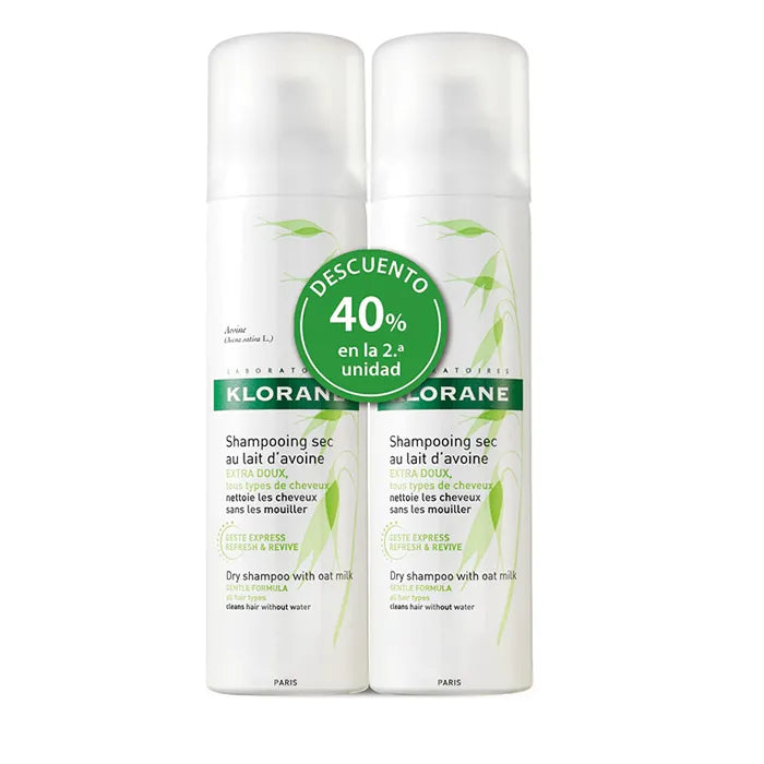 Klorane Ultra Gentle Dry – Shampoo Oat Extract Unisex, 2x150 ml