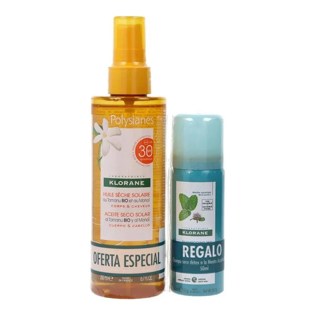 Klorane Polysianes Sun Dry Oil Spf30 200 ml, Set 2 Pieces