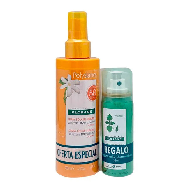 Klorane Sublime Sun – Spray Spf50+ 200 ml, Set 2 Pieces