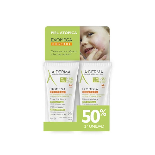 A-derma A Derma Exomega Control Emollient – Cream Unisex, 2x50 ml