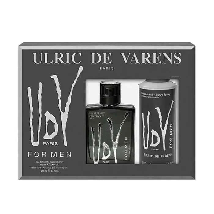 Ulric DE Varens UDV Black For Men – Eau de Toilette Spray 100 ml, Set 2 Pieces