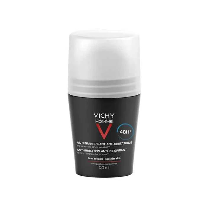Vichy Homme Roll On – Deodorant For Sensitive Skin Unisex, 50 ml