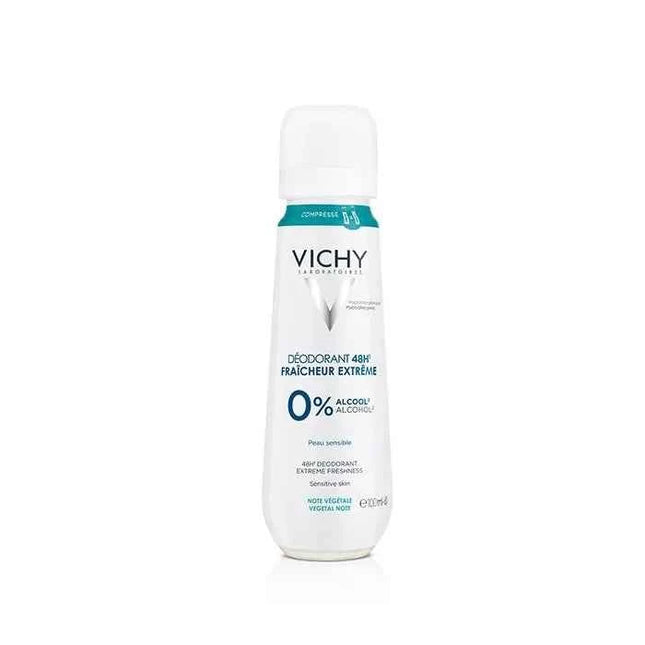 Vichy Deodorant 48H Freshness Extreme 0% Alcohol Sensitive Skin Unisex, 100 ml