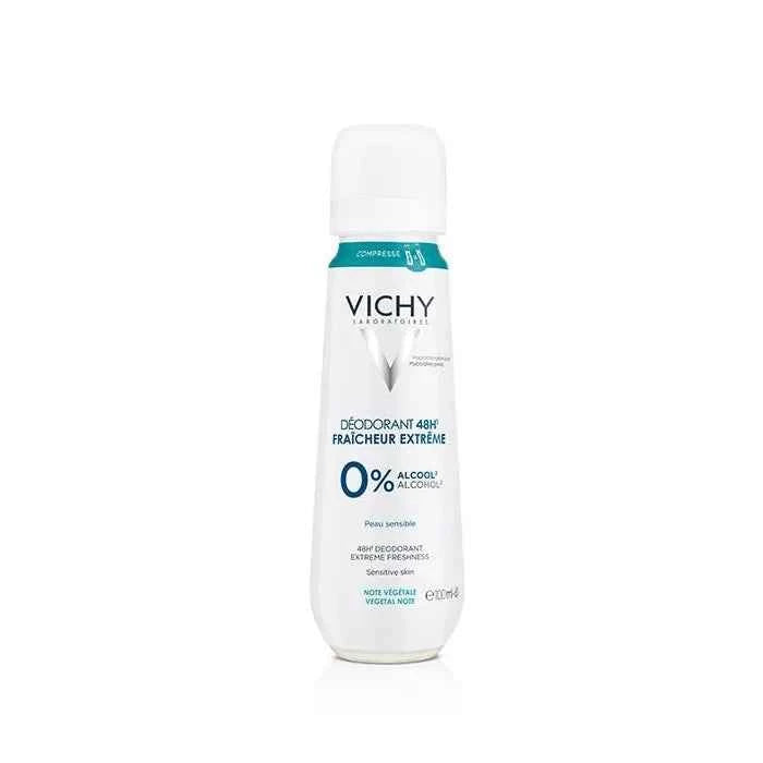 Vichy Deodorant 48H Freshness Extreme 0% Alcohol Sensitive Skin Unisex, 100 ml