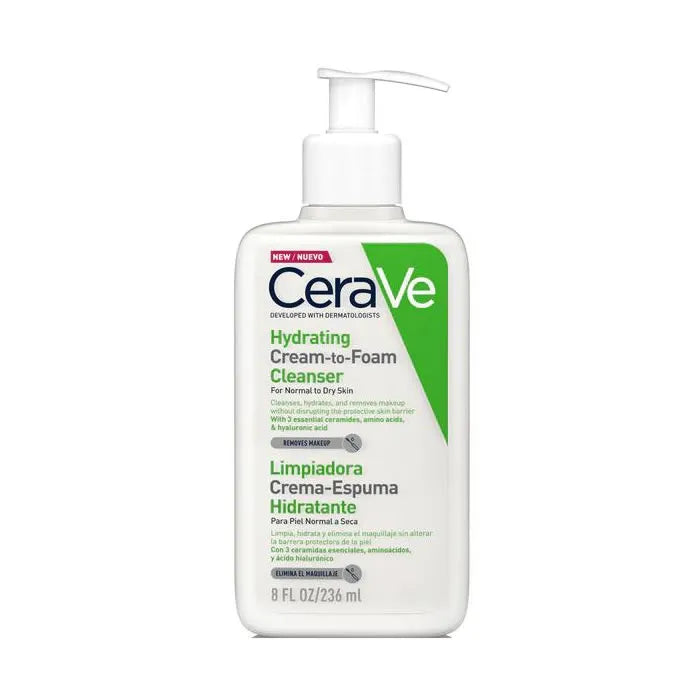Cerave Hydrating – Cream-To-Foam Cleanser For Normal To Dry Skin Unisex, 236 ml