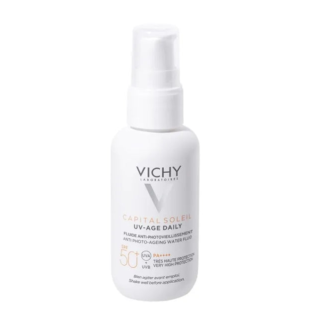 Vichy Capital Soleil Uv-Age Daily SPF50+ Water Fluid Antifotoaging Unisex, 40 ml