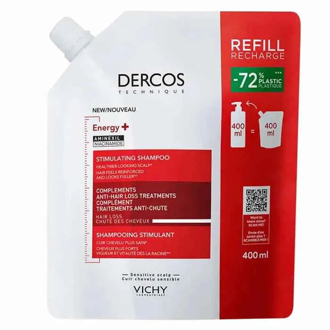 Vichy Dercos Energy+ Stimulating – Shampoo Refill Unisex, 400 ml