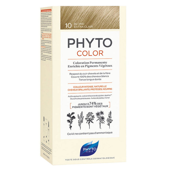 Phyto Color – Permanent Hair Dye for Women, 10 Extra Light Blonde, 50 ml