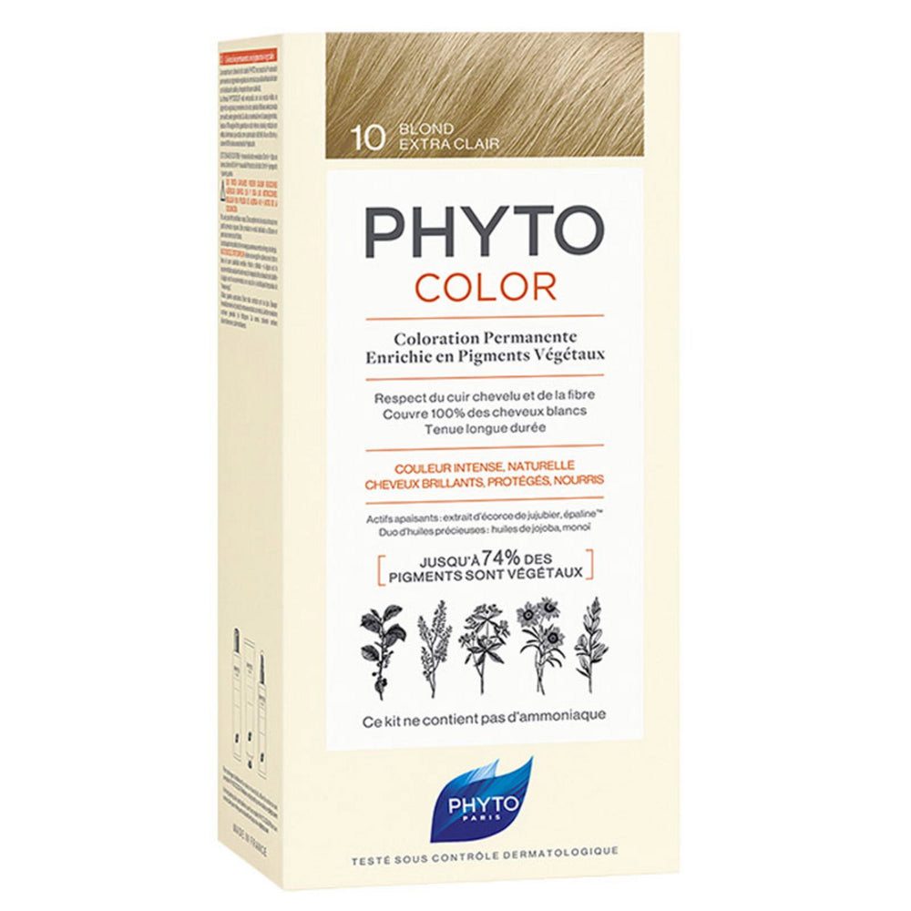 Phyto Color – Permanent Hair Dye for Women, 10 Extra Light Blonde, 50 ml