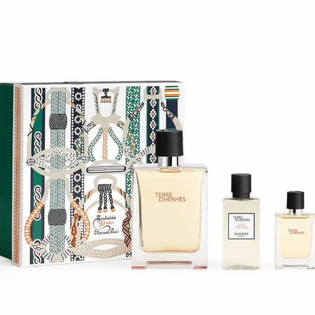 Hermès Terre D'Hermes – Eau de Toilette Unisex Spray 100 ml, Set 3 Pieces