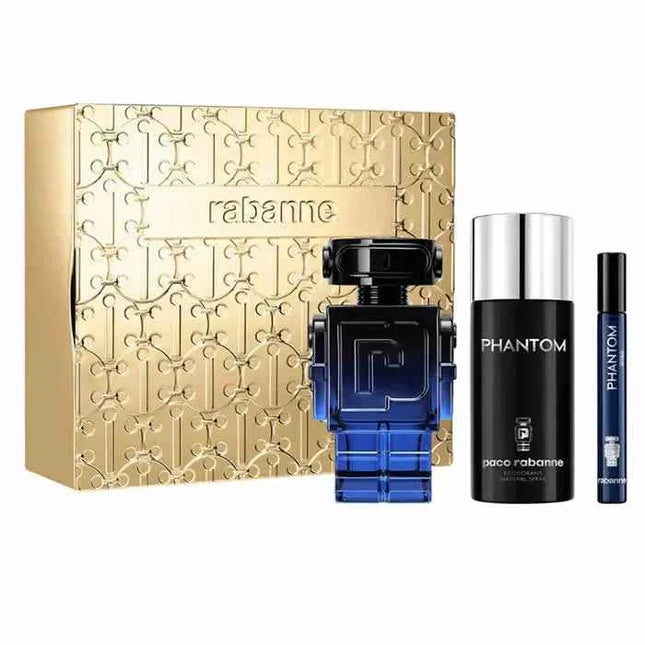PACO Rabanne Phantom Intense – Eau de Parfum for Men Spray 100 ml, Set 3 Pieces