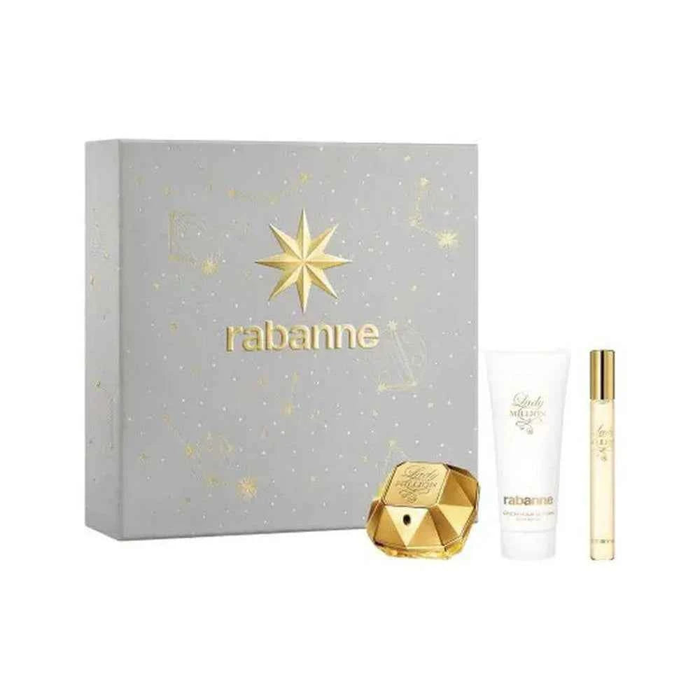 PACO Rabanne Lady Million Eau – Parfum for Women 50 ml Leche Corporal 75 ml Eau Parfum, 10 ml