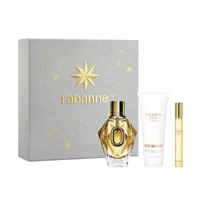 PACO Rabanne Rabanne Million Gold For Her – Eau de Parfum for Women Spray 90 ml, Set 3 Pieces