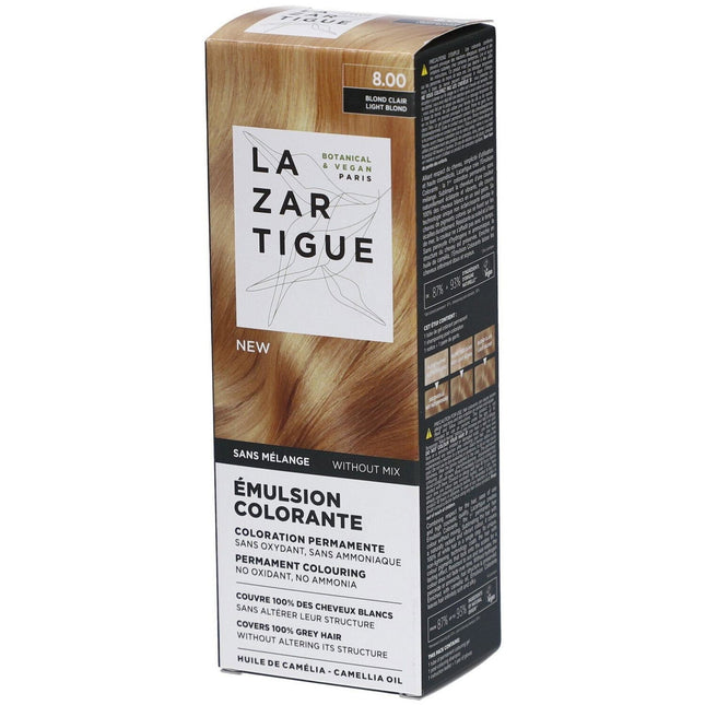 Lazartigue La Couleur Absolue – Permanent Hair Dye for Women, 8.00 Light Blond, 60 ml