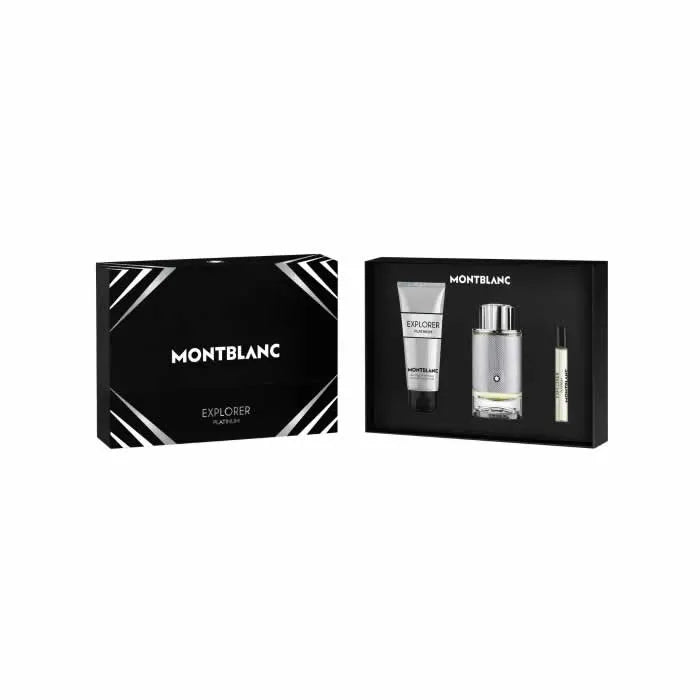 Montblanc Explorer Platinum – Eau de Parfum for Men Spray 100 ml, Set 3 Pieces