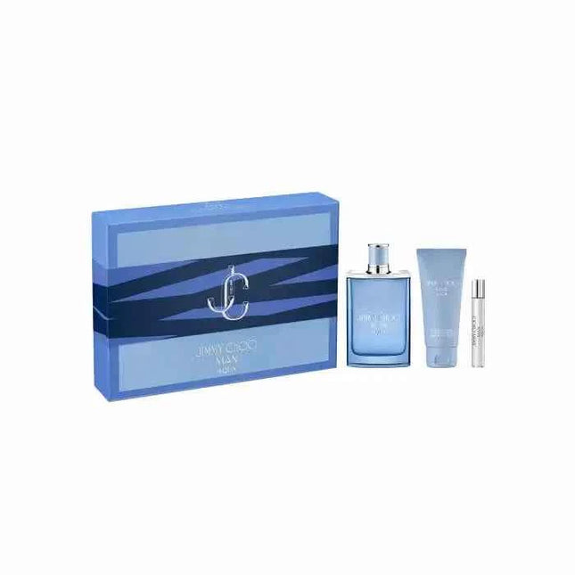 Jimmy CHOO Man Aqua – Eau de Toilette for Men Spray 100 ml, Set 3 Pieces