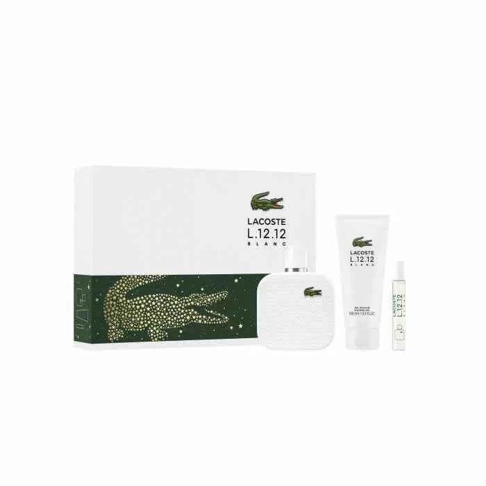 Lacoste L.12.12 Blanc Men – Eau de Toilette for Men Spray 100 ml, Set 3 Pieces