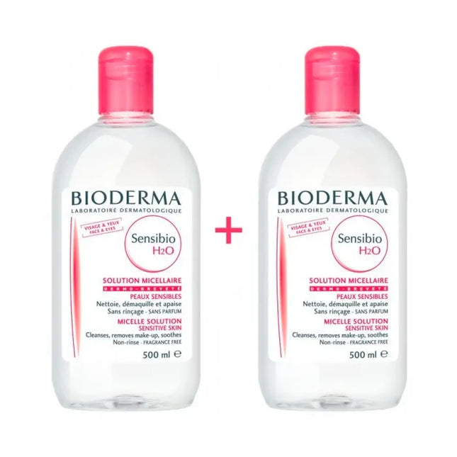 Bioderma Sensibio H2O Make Up Removing Micelle Solution Unisex, 2x500 ml