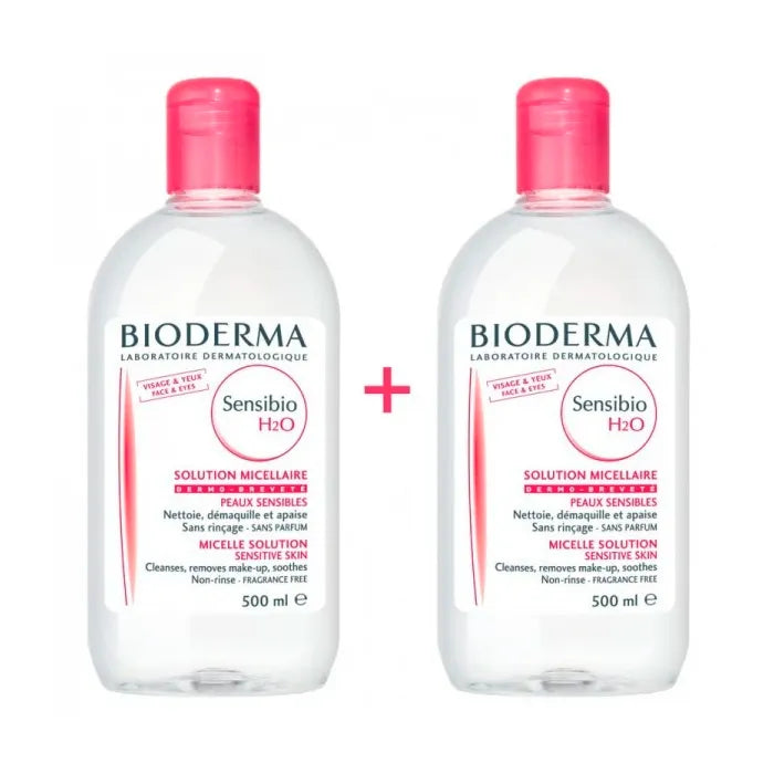 Bioderma Sensibio H2O Make Up Removing Micelle Solution Unisex, 2x500 ml