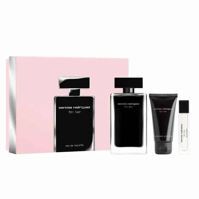 Narciso Rodriguez For Her – Eau de Toilette for Women Spray 100 ml, Set 3 Pieces