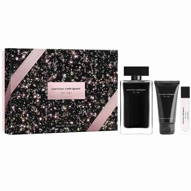 Narciso Rodriguez For Her – Eau de Toilette for Women Spray 100 ml, Set 3 Pieces