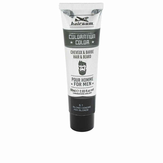 Hairgum Coloration Tinte Para Barba y Cabello 6,1-Rubio Ceniza Unisex, 60 g
