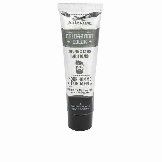 Hairgum Coloration Tinte Para Barba y Cabello 3-Castaño Oscuro Unisex, 60 g