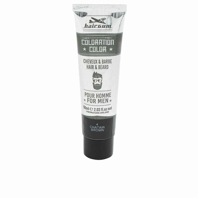 Hairgum Coloration Tinte Para Barba y Cabello 4-Castaño Unisex, 60 g