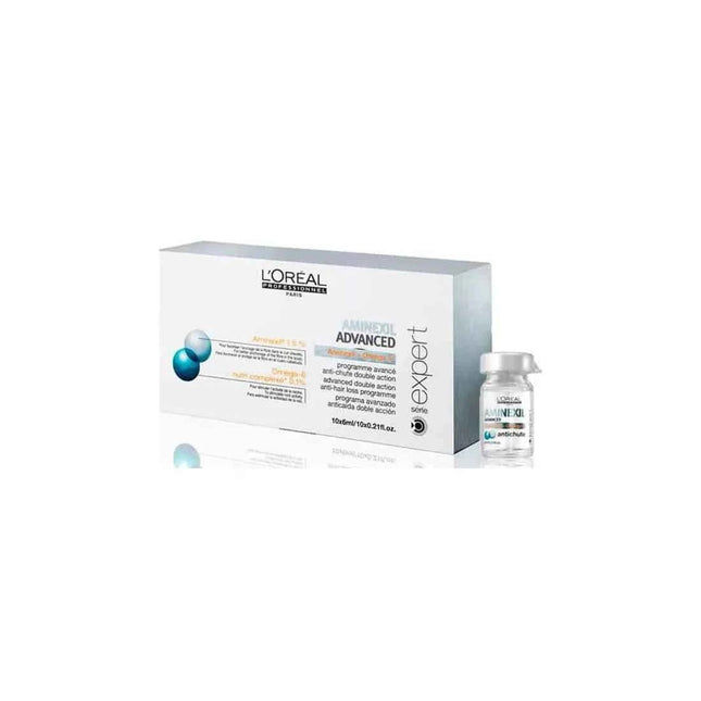 L'oreal Professionnel Aminexil Advanced Ampollas Enriquecidas Con Activos Dermatológicos Para Cabello Unisex, 10 X 6 ml