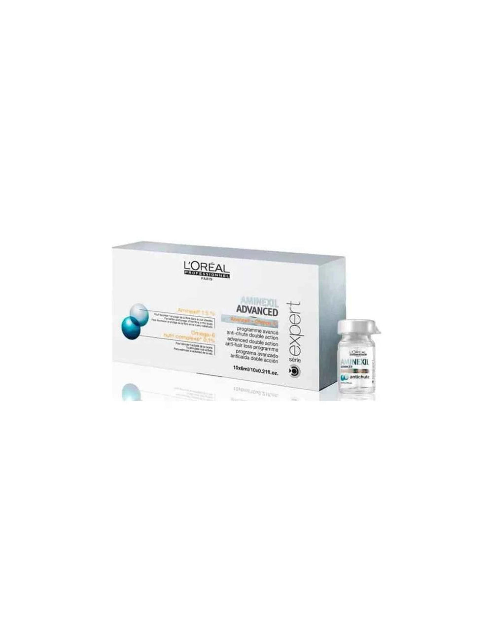 L'oreal Professionnel Aminexil Advanced Ampollas Enriquecidas Con Activos Dermatológicos Para Cabello Unisex, 10 X 6 ml