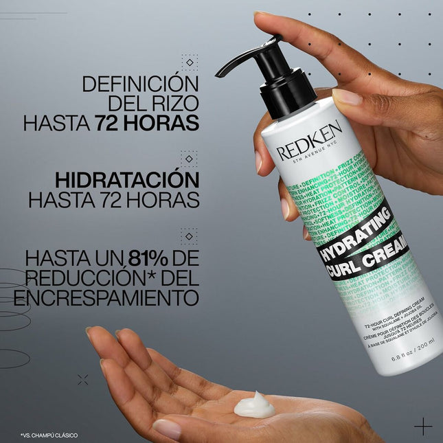 Redken Hydrating Crema Definidora De Rizos 72 Horas De Definición e Hidratación Unisex, 250 ml