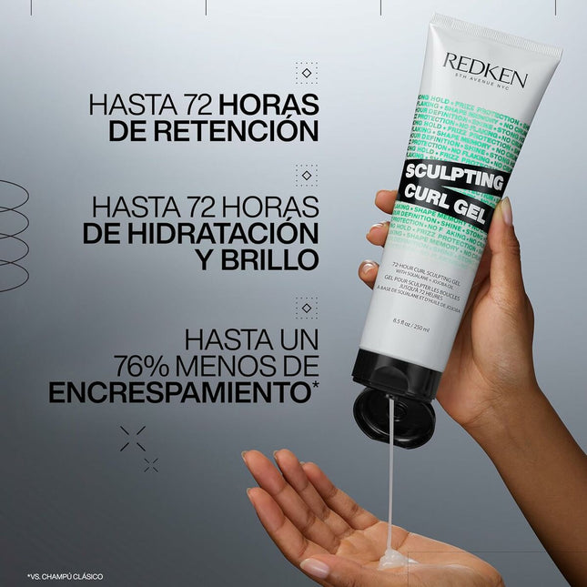 Redken Sculpting – Gel Esculpidor De Rizos 72 Horas De Definición Unisex, 250 ml