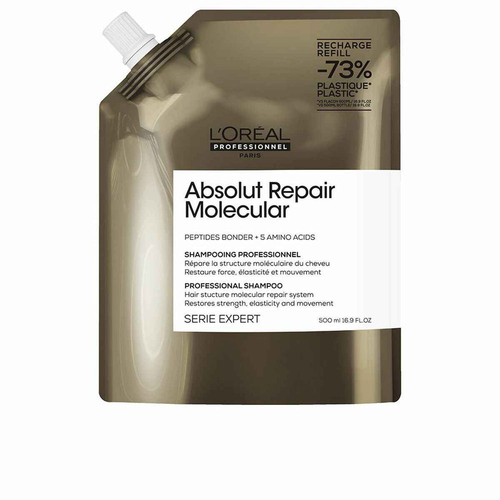 L'oreal Professionnel Absolut Repair Molecular Champú Profesional Sin Sulfatos Para Cabello Dañado Recarga Unisex, 500 ml